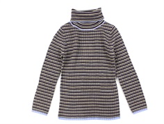 FUB multi stripe rollneck blouse merino wool